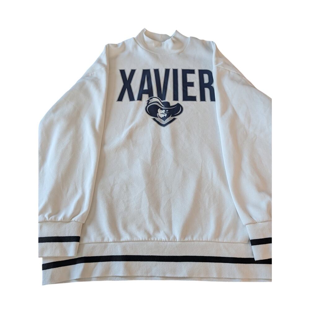 GameDay Couture Xavier Musketeers Sweatshirt Women's M Mock Neck White Pullover